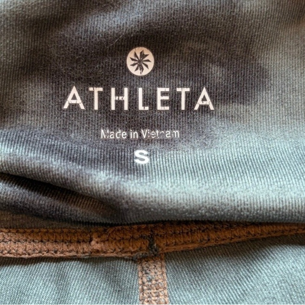 Athleta Marble Tie Dye High Rise Leggings Womens Small Green Yoga Gym activewear - Picture 4 of 5